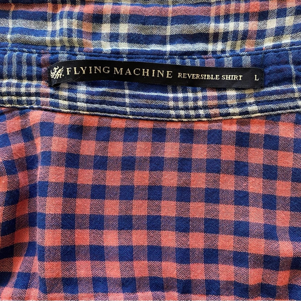 Flying Machine reversible plaid button up - Picture 7 of 9